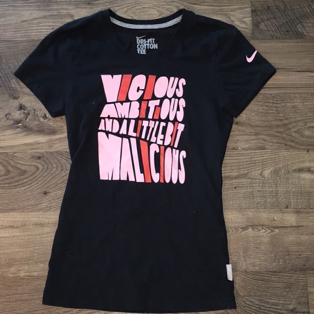 Nike Vicious Ambitious Malicious work out Sexy running work out skinny shirt XS